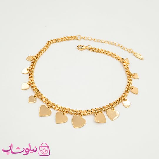 پابند دخترانه ysx با آویز قلب طلایی کد 891 — تصویر ۳
