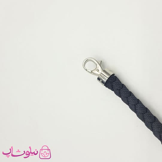 دستبند امگا برزنتی یا کنفی مشکی مردانه با قفل نقره ای کیفیت مستر کد 1100 — تصویر ۹