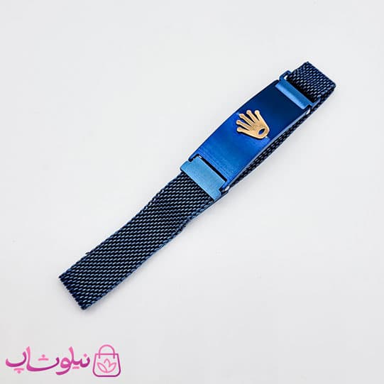 دستبند پسرانه رولکس آبی با قفل مگنتی کد 218 — تصویر ۴