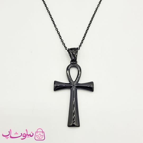گردنبند مردانه صلیب مشکی
