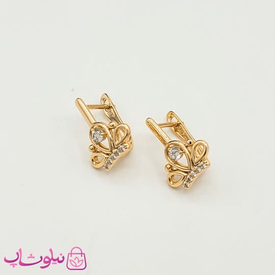 گوشواره دخترانه ژوپینگ مدل تاج کد 721 — تصویر ۲