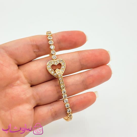 دستبند دخترانه ژوپینگ مدل تنیسی قلبی کد 3191