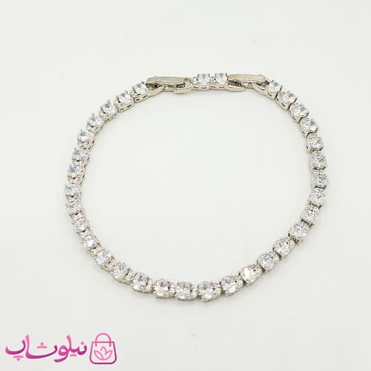 دستبند زنانه ژوپینگ مدل تنیسی سیلور کد 223 — تصویر ۴