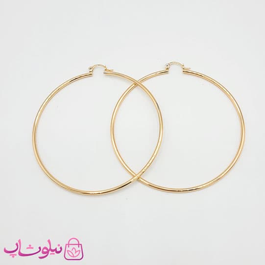 گوشواره حلقه ای ساده ژوپینگ قطر 8 سانت کد 2826 — تصویر ۳