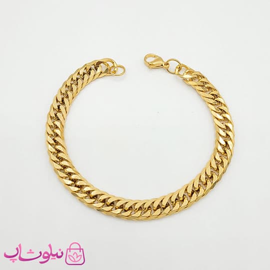 دستبند مردانه استیل طرح کارتیه طلایی کد 300