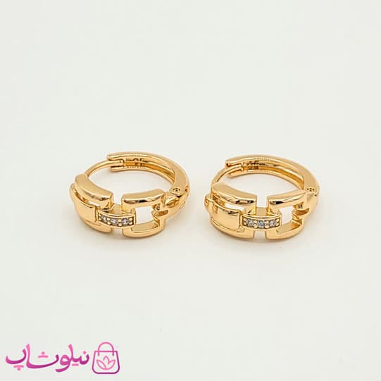 گوشواره حلقه ای کوچک ژوپینگ نگیندار کد 791