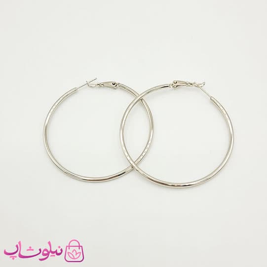 گوشواره حلقه ای دخترانه ژوپینگ نقره ای کد 1391