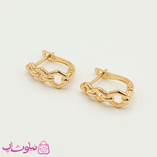 گوشواره دخترانه ژوپینگ مدل سه لوزی کد 571 — تصویر ۲