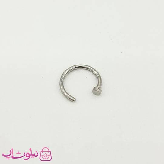 پیرسینگ بینی حلقه ای ساده نقره ای بدون نگین کد 129