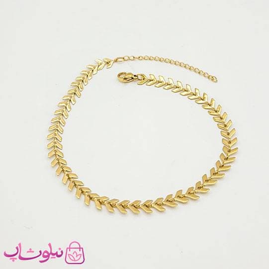 پابند زنانه استیل مدل گندم طلایی کد 351