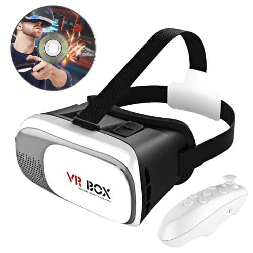 هدست واقعیت مجازی VR Box 2 همراه دسته بلوتوث و پکیج بازی ها و فیلم‌ها نسخه Original