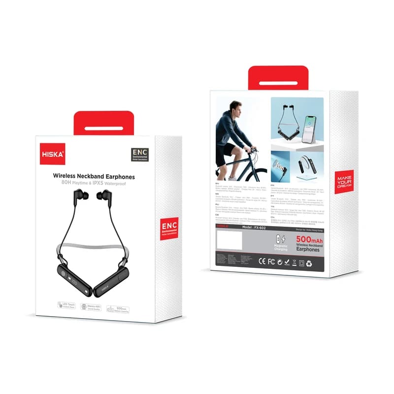 هدفون بلوتوثی گردنی هیسکا مدل Hiska FX-602 — تصویر ۳