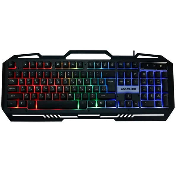 کیبورد گیمینگ مچر مدل MACHER MR-370 با سیم RGB — تصویر ۷