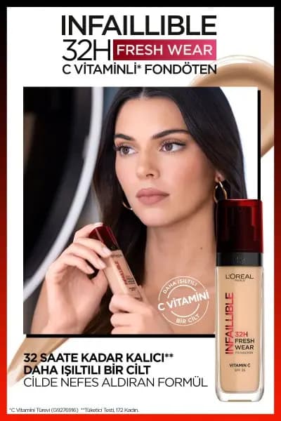 کرم پودر پمپی شماره 140 مدل FRESH WEAR 32H رنگ GOLDEN BEIGE — تصویر ۳