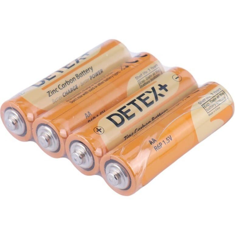 باتری قلمی دیتکس پلاس مدل DETEX+ Zinc Carbon AA R6P 1.5V بسته 4 عددی