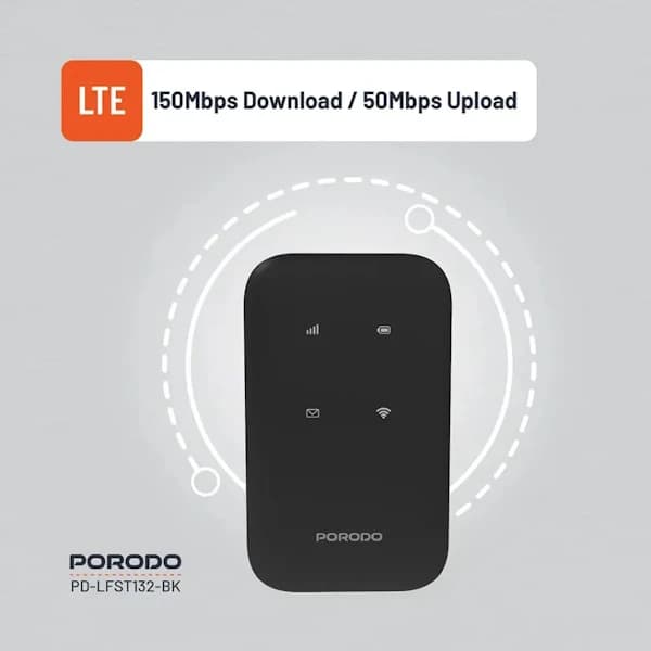 مودم جیبی پرودو PD-LFST132 ظرفیت ۴G LTE و PORODO WiFi 6 — تصویر ۱۱