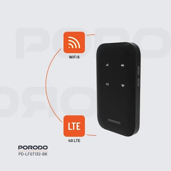 مودم جیبی پرودو PD-LFST132 ظرفیت ۴G LTE و PORODO WiFi 6 — تصویر ۵