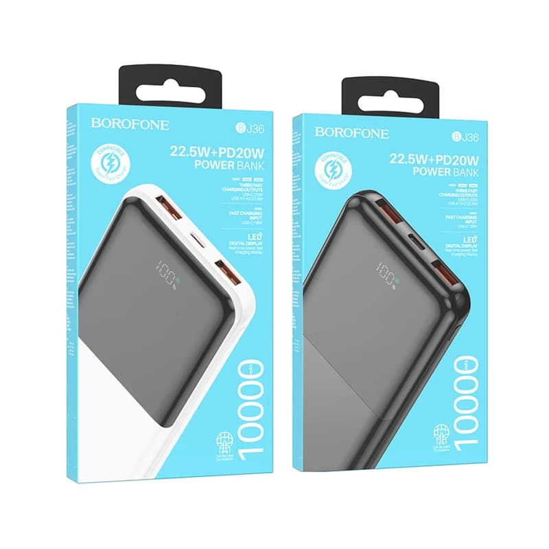 پاوربانک بروفون مدل BJ36 ظرفیت 10000 میلی آمپر ساعت BOROFONE 22.5w+20PD — تصویر ۵