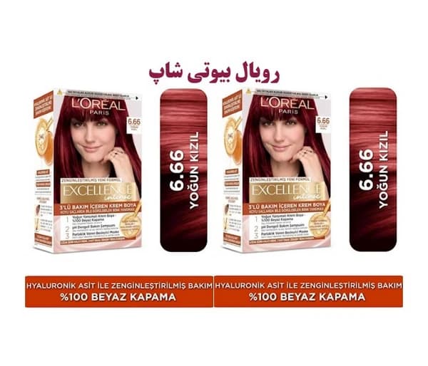 پک 2 تایی رنگ مو EXCELLENCE شماره 6.66 شرابی قرمز – نسل جدید
