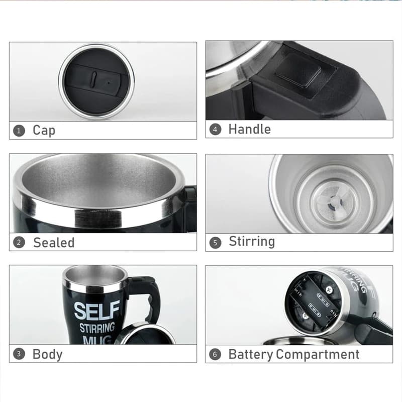 ماگ و شیکر مدل SELF STIRRING MUG گنجایش 0.45 لیتر — تصویر ۴