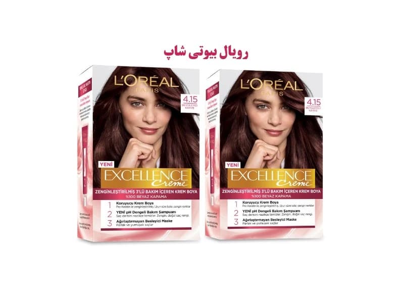 پک 2 عددی رنگ مو EXCELLENCE شماره 4.15 فندقی