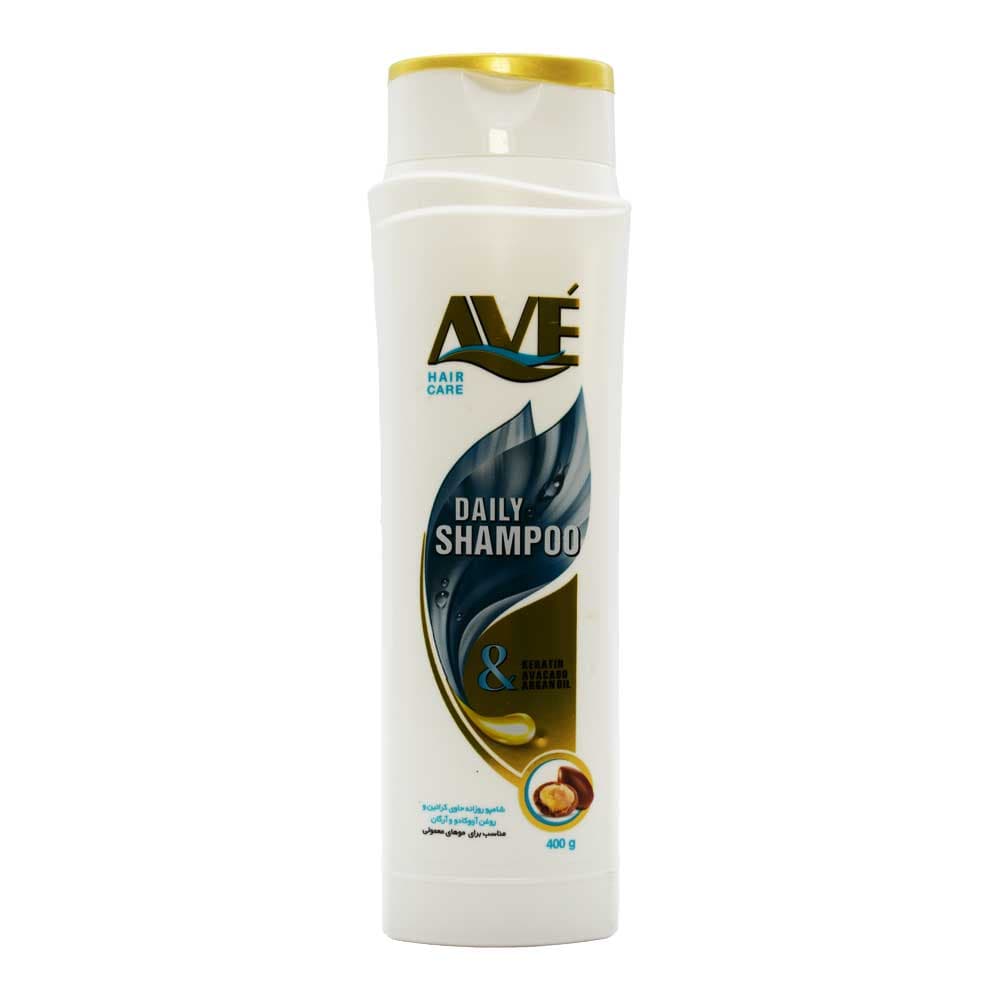 شامپو روزانه اوه AVE حاوی کراتین، روغن آووکادو و آرگان وزن 400 گرم