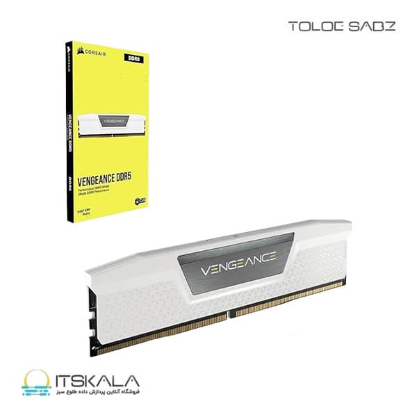 رم دسکتاپ دو کاناله کرسیر مدل VENGEANCE WHITE 32GB (2x16GB) DDR5 5200MHz CL40