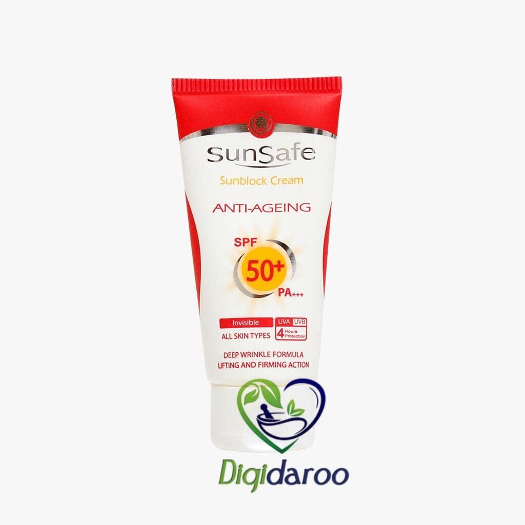 کرم ضد آفتاب و ضد چروک بی رنگ SPF50 سان سیف — تصویر ۳