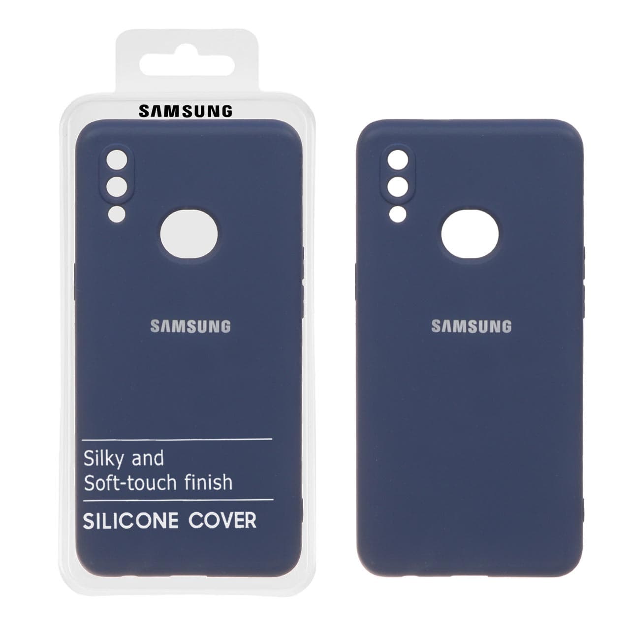 قاب نیو سیلیکون محافظ لنزدار RFF مدل Samsung Galaxy A10s – سرمه ای (پک دار)
