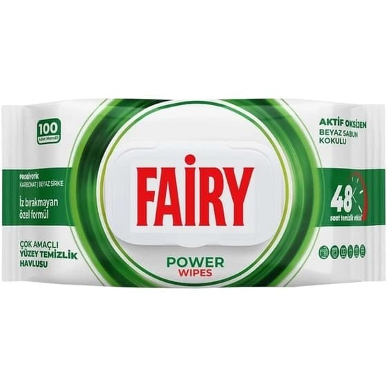 دستمال مرطوب سطوح فیری Fairy مدل Power Wipes حاوی صابون سفید بسته 100 عددی — تصویر ۷