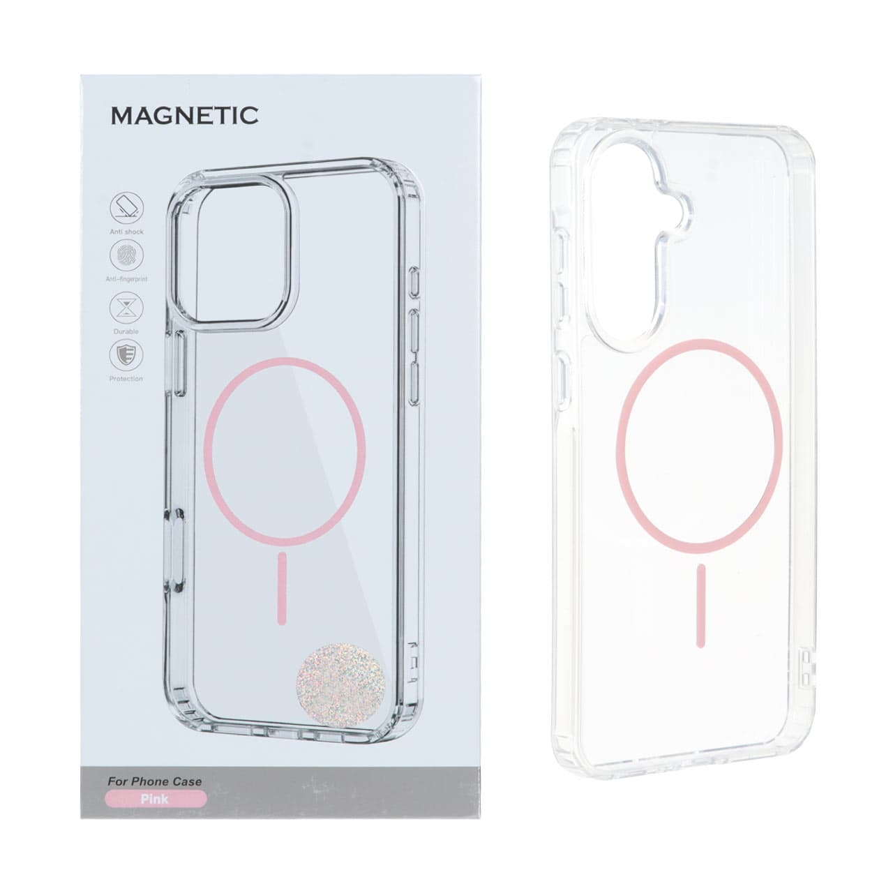 قاب اورجینال Magnetic دور ژله ای MagSafe مدل Samsung Galaxy A37 – صورتی (پک دار)