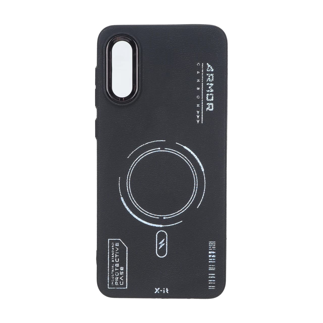 قاب Armor لنز متال Texture طرح مگ سیف Samsung Galaxy A02 / M02 – مشکی — تصویر ۲