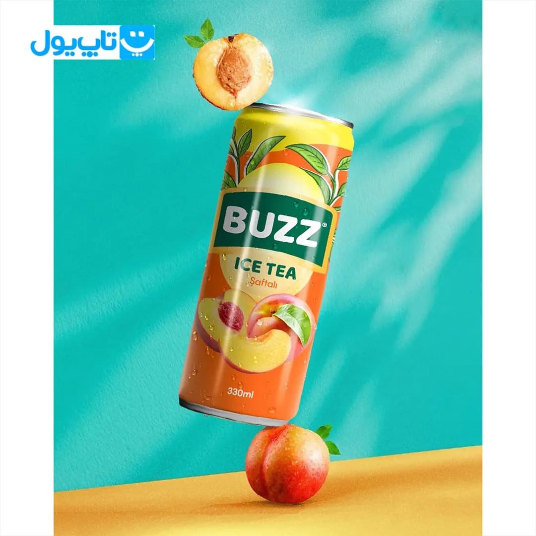 چای سرد بوز Buzz با طعم هلو حجم 330 میلی لیتر