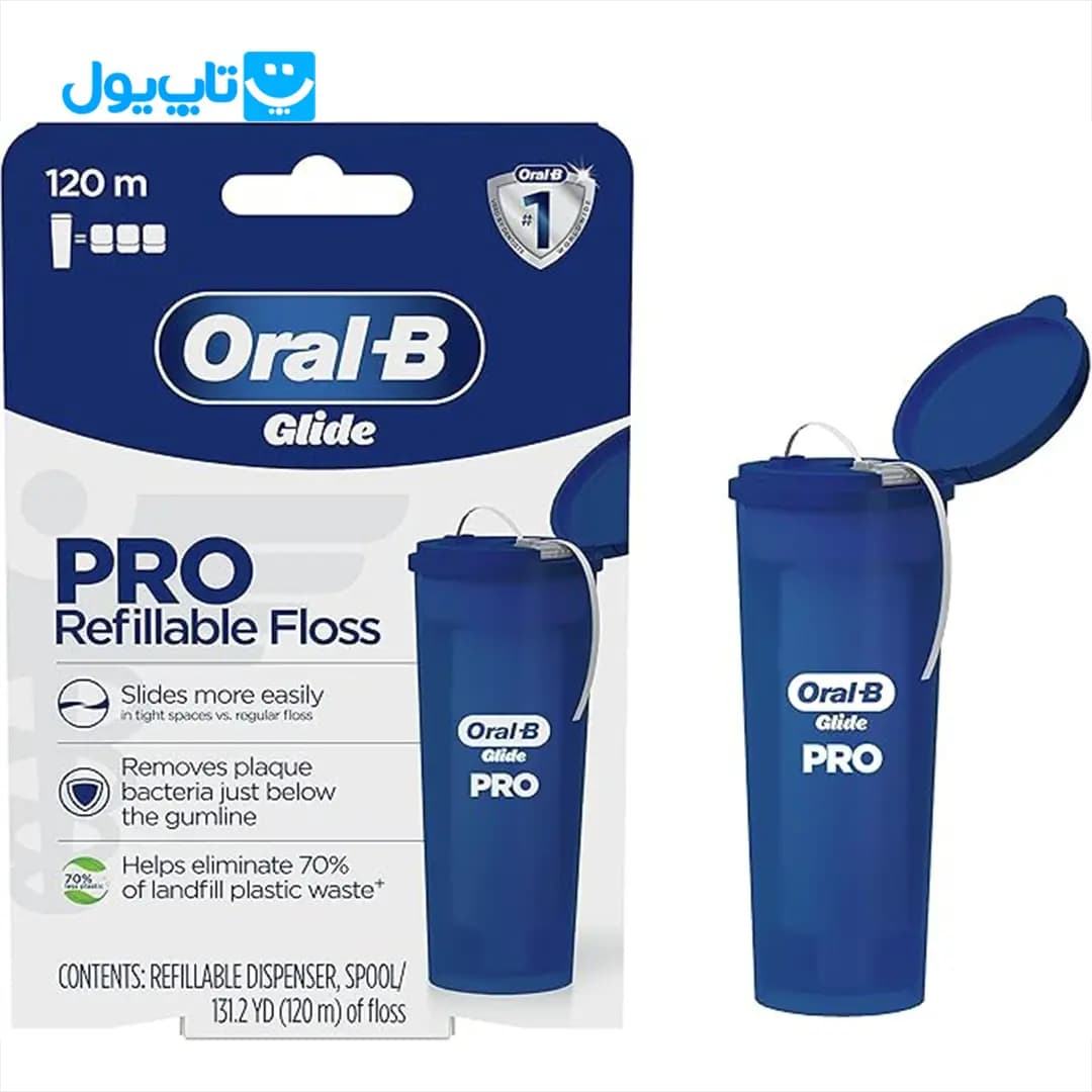 کیت نخ دندان اورال بی Oral B مدل Glide Pro طول 120 متر با قابلیت پر کردن مجدد — تصویر ۱۱