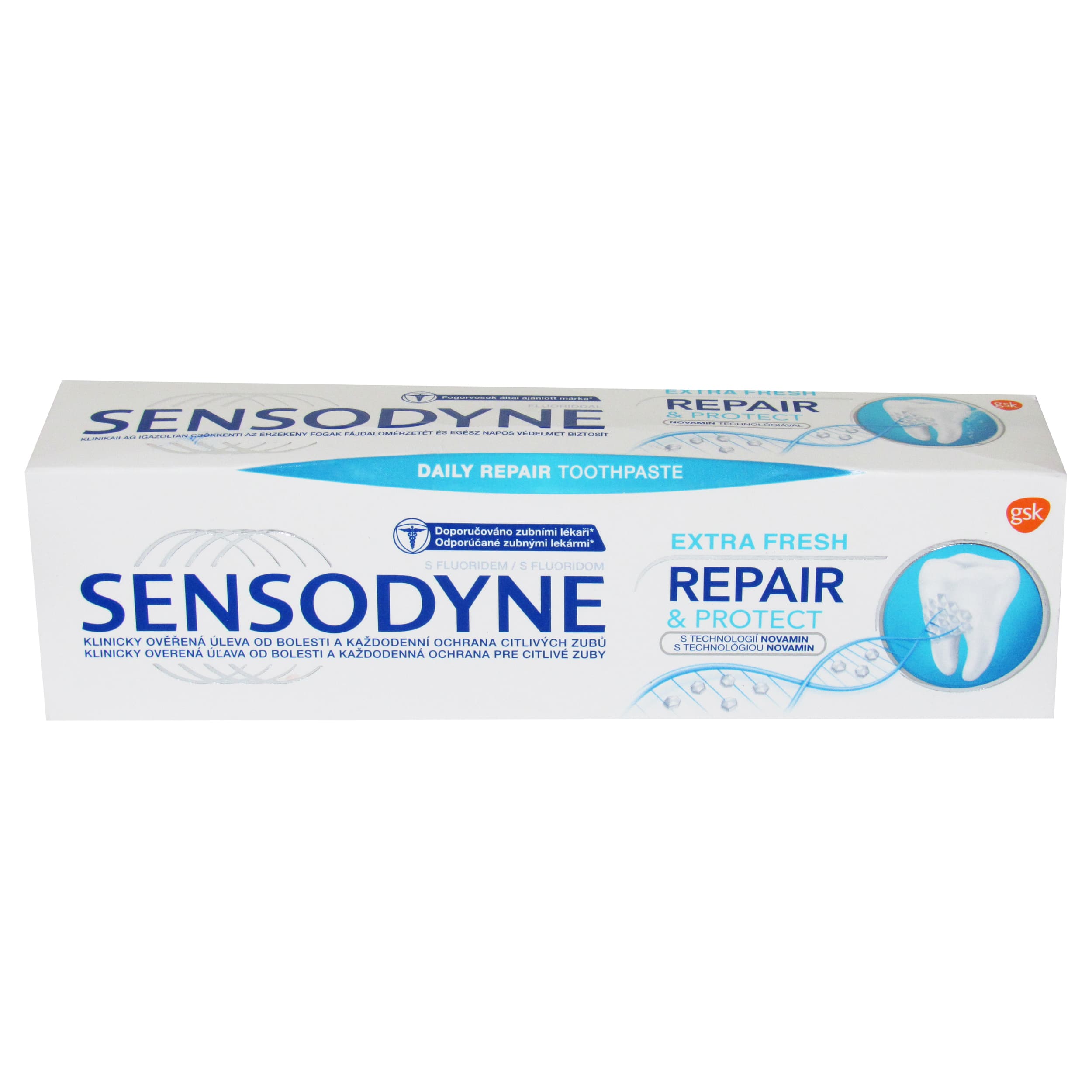 خمیر دندان فرانسوی سنسوداین سری Repair & Protect مدل Extra Fresh حجم 75 میلی لیتر