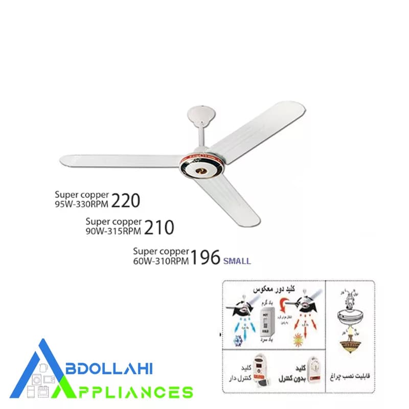 پنکه سقفی ارشیا مدل CF-2231 با 24 ماه گارانتی — تصویر ۳