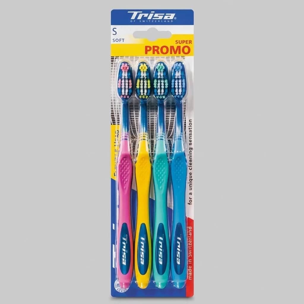 مسواک تریزا سری Super Promo مدل Flexible Head با برس نرم بسته 4 عددی — تصویر ۴