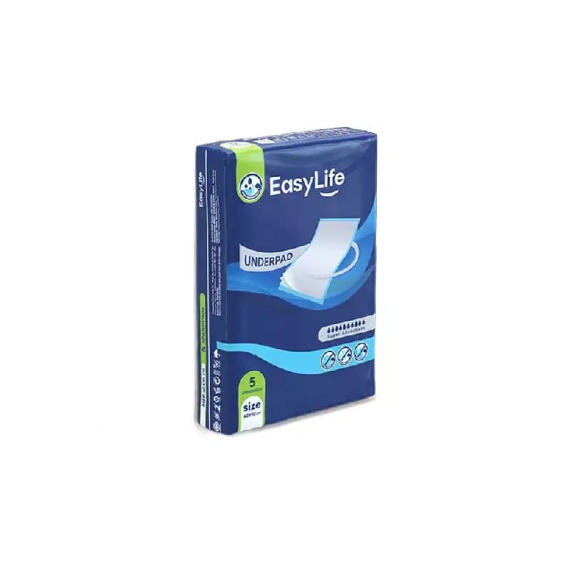 زیر انداز بهداشتی ایزی لایف 60 در 90 سانتی متر بسته 5 عددی