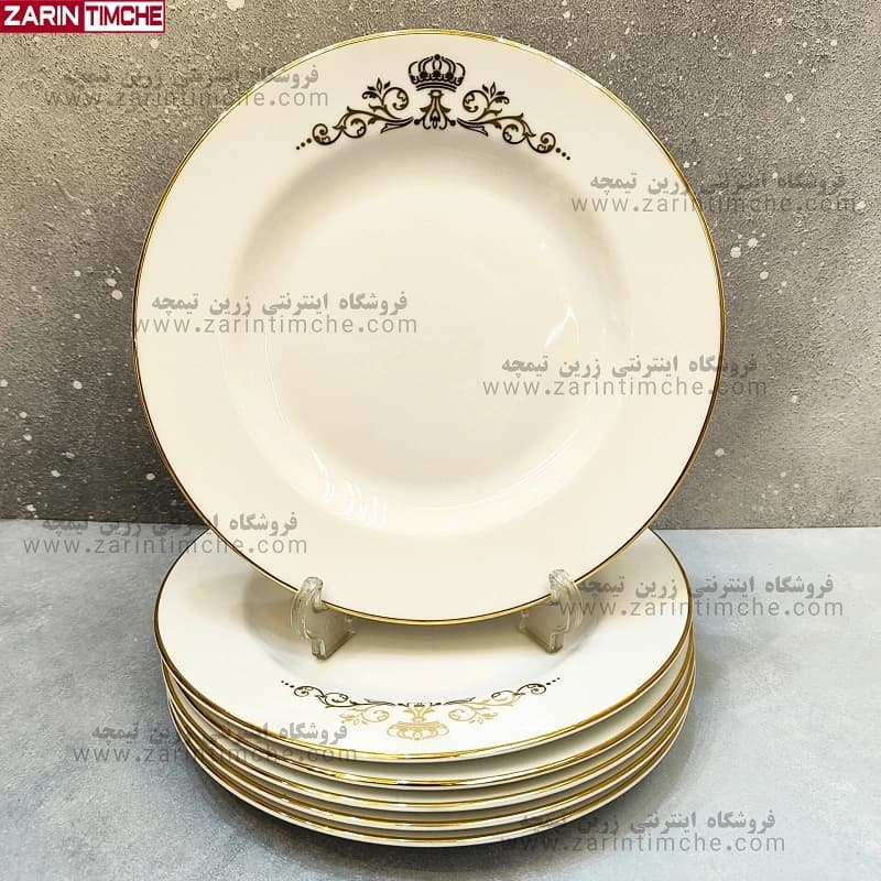 پیش دستی میوه خوری چینی زرین مدل کوئین طلایی