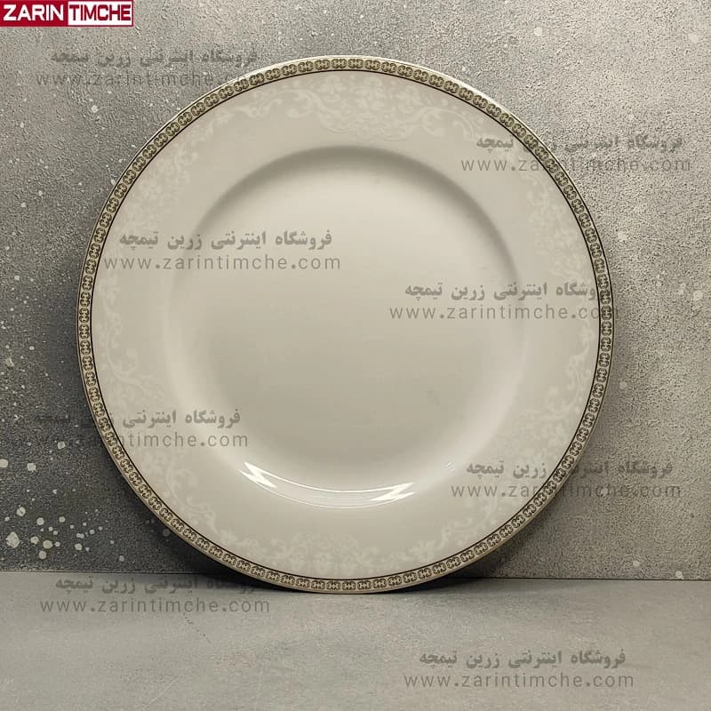 بشقاب غذاخوری چینی زرین مدل ریوا طلایی — تصویر ۲