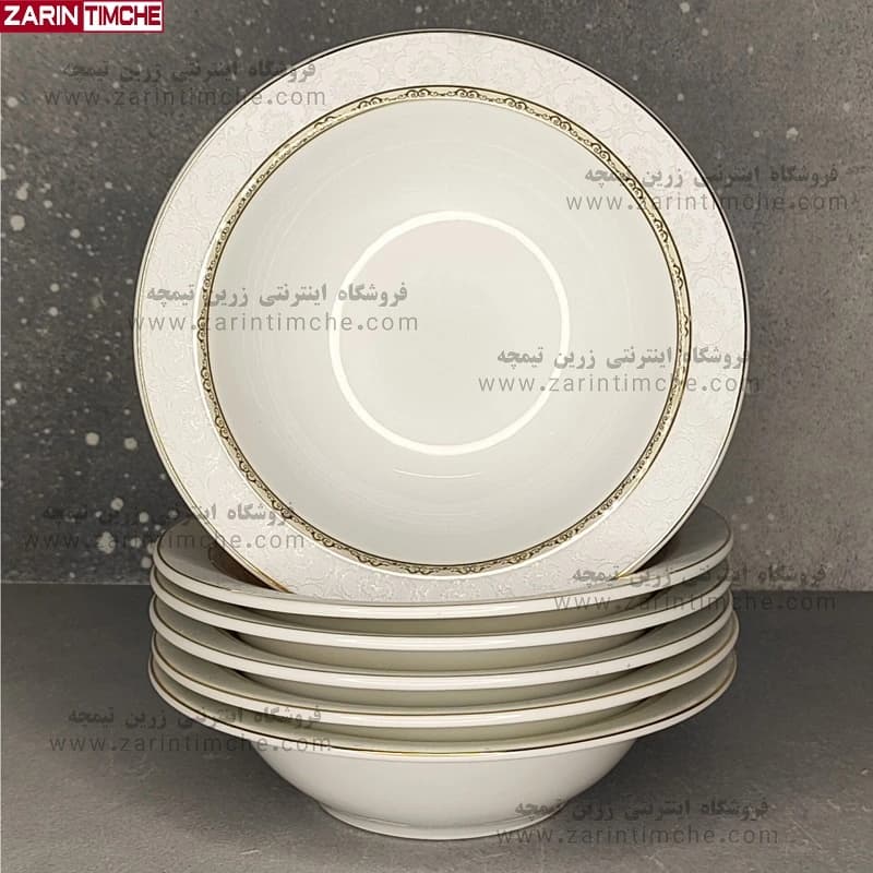 پیاله ماست خوری چینی زرین مدل هدیه طلایی
