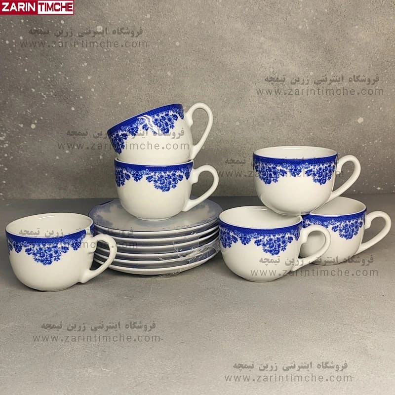 فنجان و نعلبکی چایخوری چینی زرین مدل فلورانس — تصویر ۵