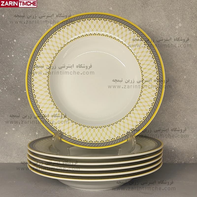 بشقاب خورشت خوری چینی زرین مدل ویلیج