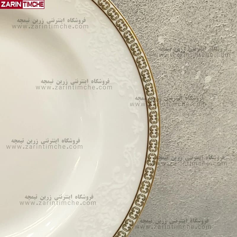 پیش دستی میوه خوری چینی زرین مدل ریوا طلایی — تصویر ۵