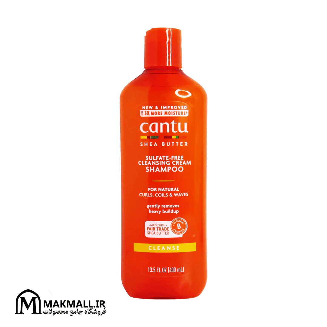شامپو کرمی پاک کننده بدون سولفات کنتو ۴۰۰ میلی لیتر | Cantu Sulfate-Free Cleansing Cream Shampoo 400ml
