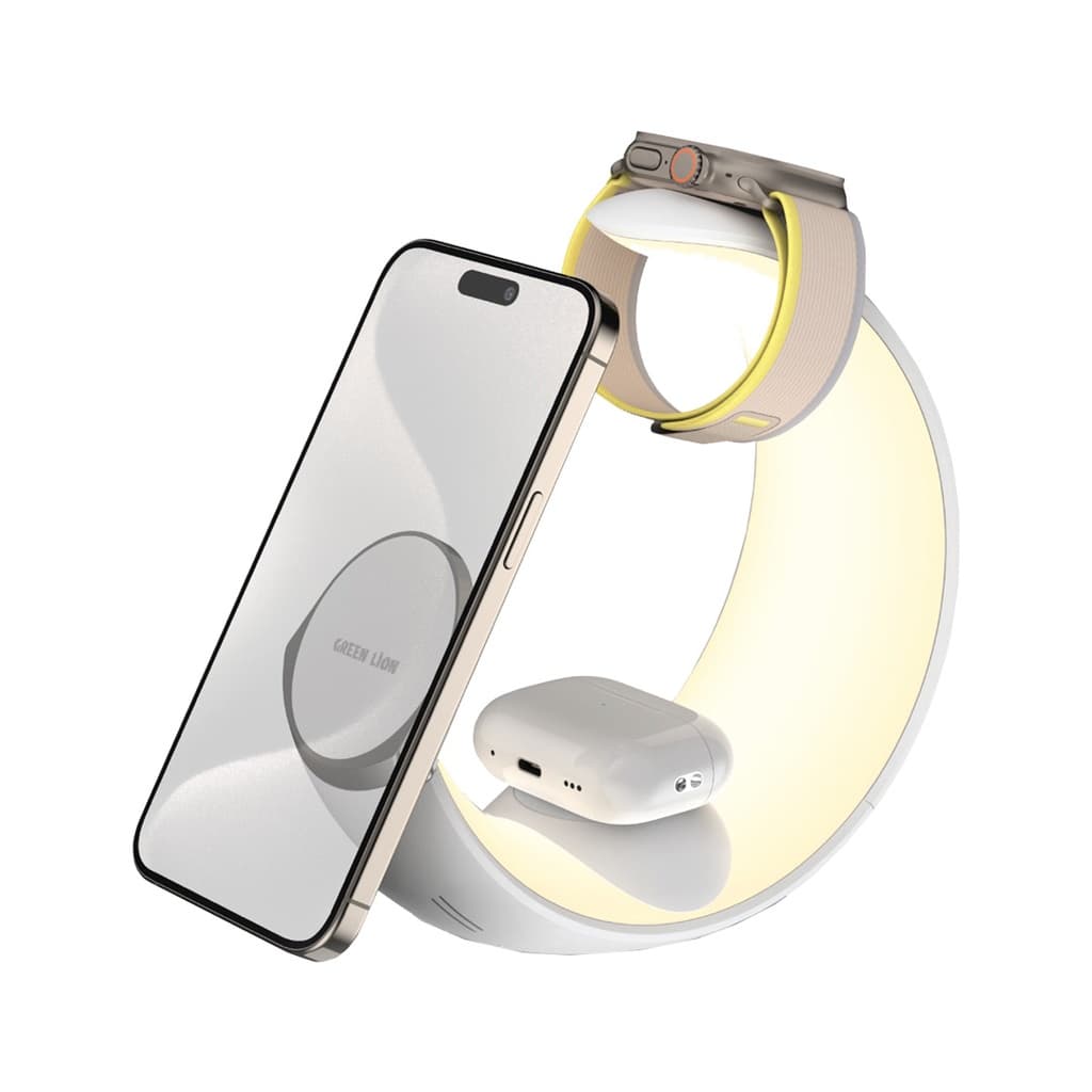 استند شارژر طرح ماه گرین لاین Green Lion Moon Charge 4 in 1 Wireless Charger