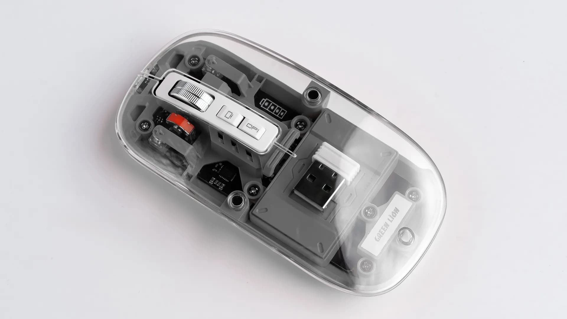 موس ترنسپرنت Green Lion Transparent Mouse 2400DPI 400mAh — تصویر ۴