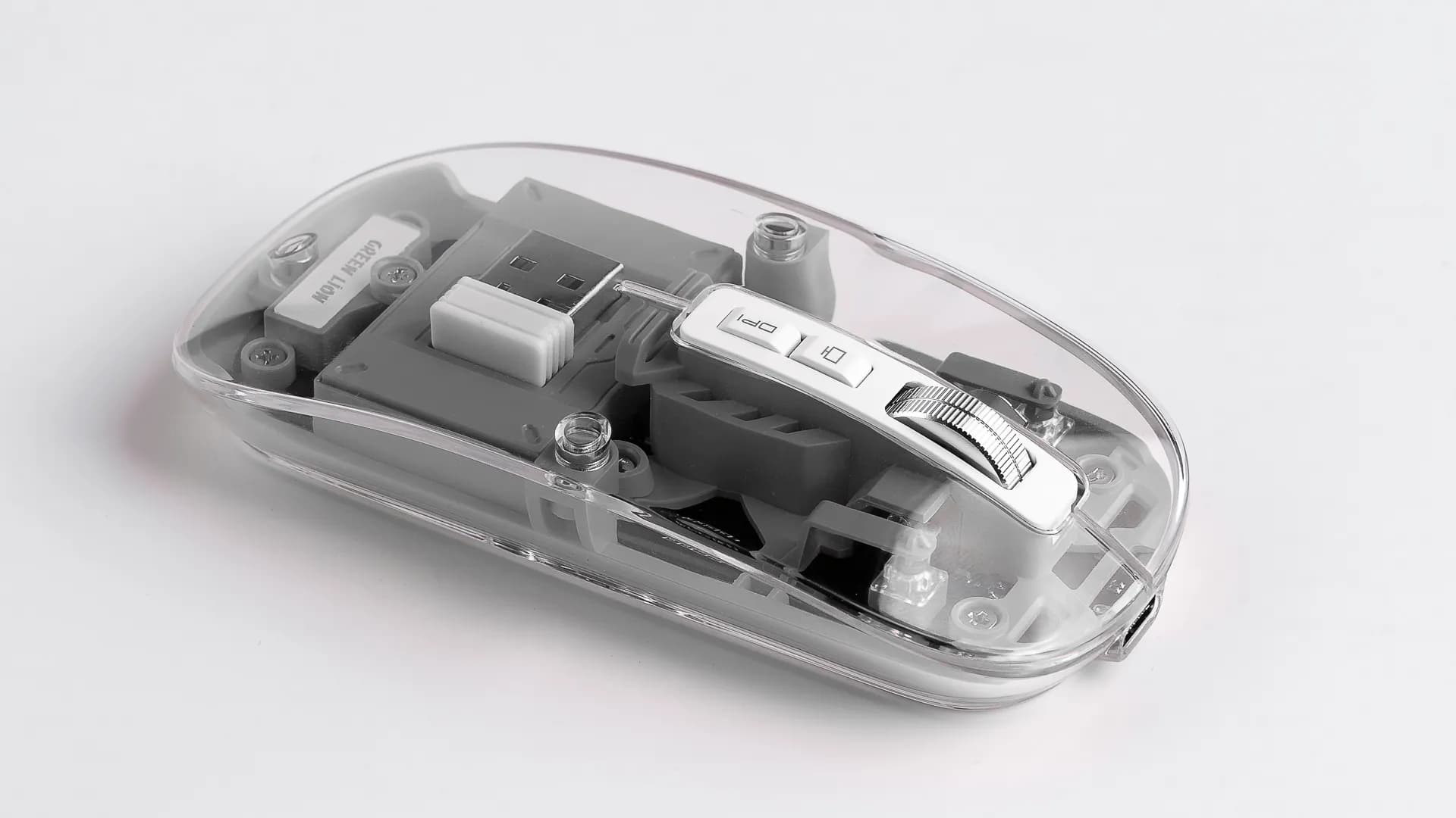 موس ترنسپرنت Green Lion Transparent Mouse 2400DPI 400mAh — تصویر ۳