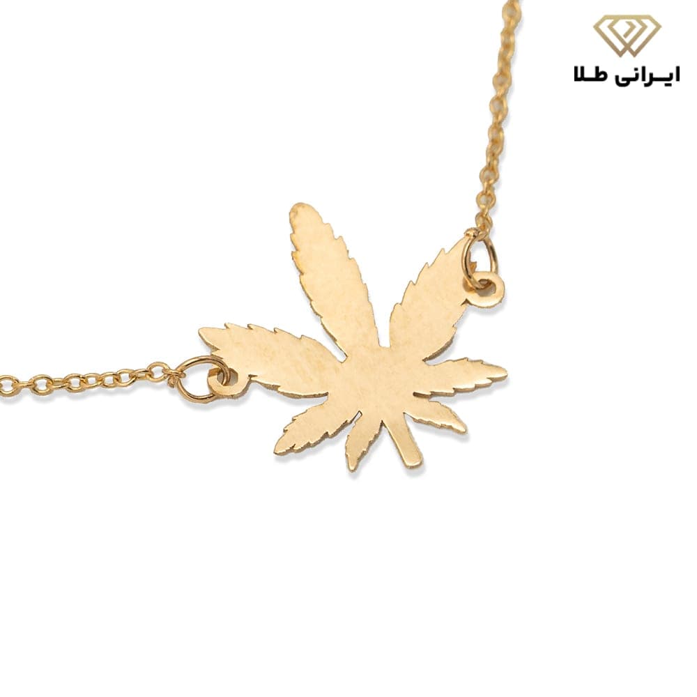 دستبند زنانه طلا طرح برگ — تصویر ۸