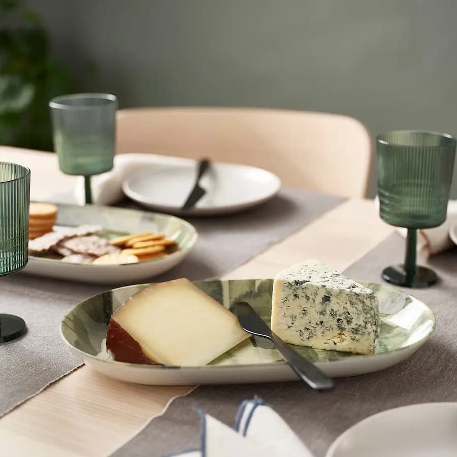 دیس سرو طرح‌دار سبز ایکیا NABBFISK سایز 32×18 سانتی‌متر — تصویر ۸